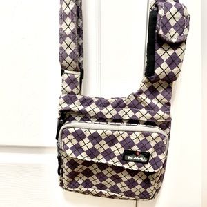 Kavu Satchel Travel Crossbody Bag Jester Purple Grey